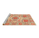 Sideview of Machine Washable Abstract Mustard Yellow Rug, wshabs4028