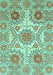 Machine Washable Abstract Turquoise Modern Area Rugs, wshabs4028turq