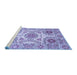 Sideview of Machine Washable Abstract Blue Modern Rug, wshabs4028blu