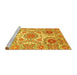 Sideview of Machine Washable Abstract Yellow Modern Rug, wshabs4028yw