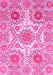 Machine Washable Abstract Pink Modern Rug, wshabs4028pnk