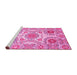 Sideview of Machine Washable Abstract Pink Modern Rug, wshabs4028pnk