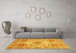 Machine Washable Abstract Yellow Modern Rug in a Living Room, wshabs4028yw