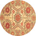 Round Machine Washable Abstract Brown Modern Rug, wshabs4028brn