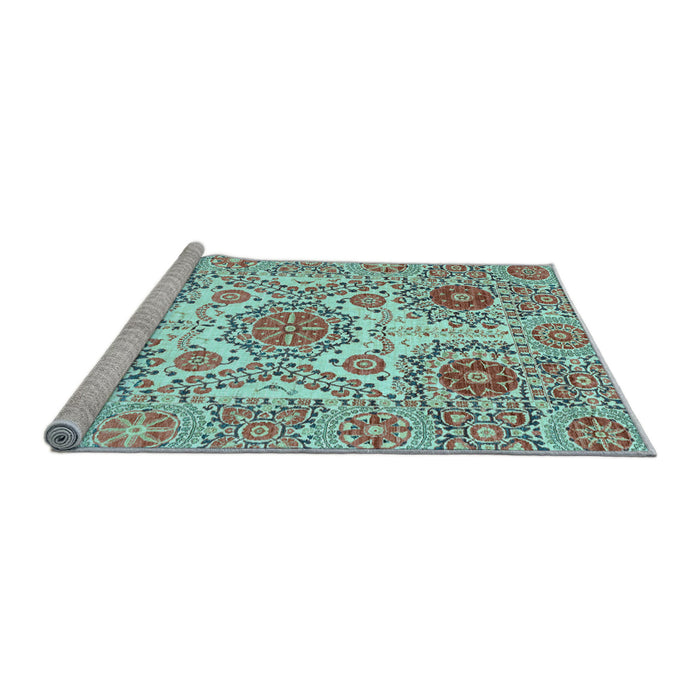 Sideview of Machine Washable Abstract Light Blue Modern Rug, wshabs4028lblu