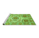 Sideview of Machine Washable Abstract Green Modern Area Rugs, wshabs4028grn