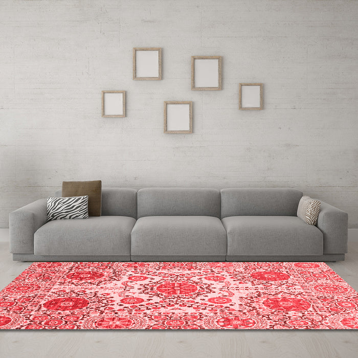 Modern Red Washable Rugs