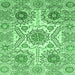 Square Machine Washable Abstract Emerald Green Modern Area Rugs, wshabs4028emgrn