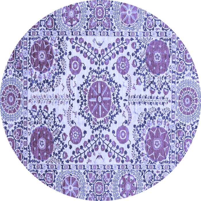 Round Machine Washable Abstract Blue Modern Rug, wshabs4028blu
