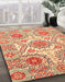 Machine Washable Abstract Mustard Yellow Rug in a Family Room, wshabs4028