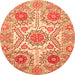 Round Abstract Orange Modern Rug, abs4028org