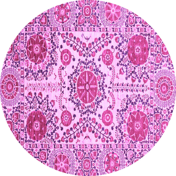 Round Abstract Purple Modern Rug, abs4028pur