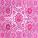 Square Machine Washable Abstract Pink Modern Rug, wshabs4028pnk