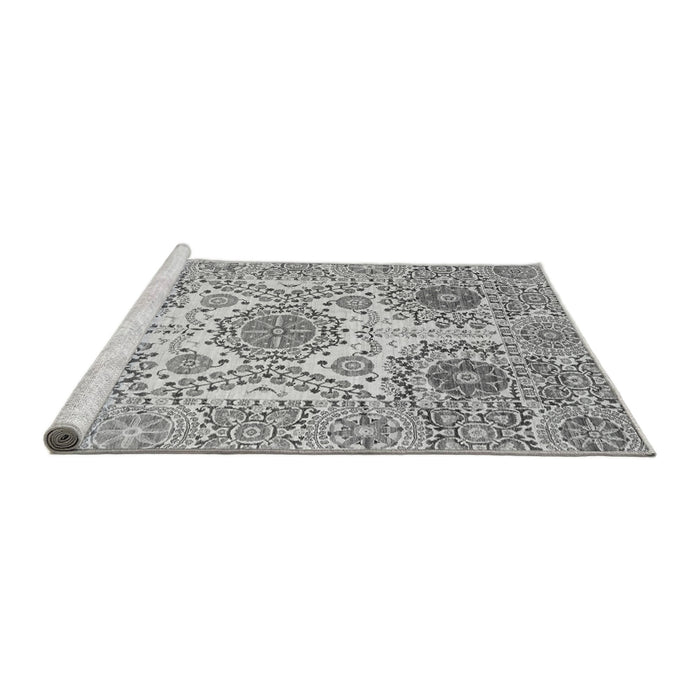 Sideview of Machine Washable Abstract Gray Modern Rug, wshabs4028gry