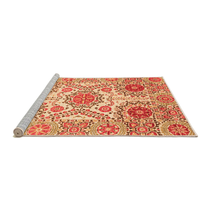 Sideview of Machine Washable Abstract Orange Modern Area Rugs, wshabs4028org