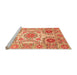 Sideview of Machine Washable Abstract Orange Modern Area Rugs, wshabs4028org