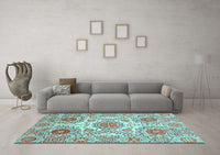 Machine Washable Abstract Light Blue Modern Rug, wshabs4028lblu