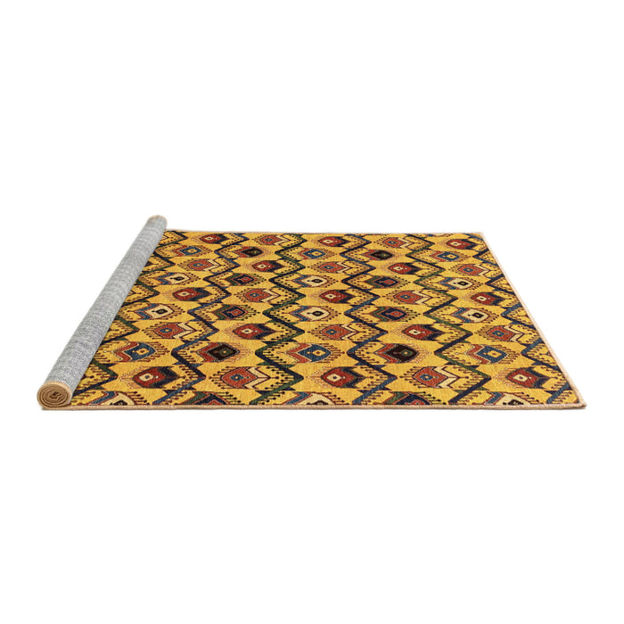 Sideview of Machine Washable Abstract Red Brown Rug, wshabs4029