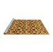 Sideview of Machine Washable Abstract Red Brown Rug, wshabs4029