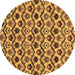 Round Machine Washable Abstract Brown Modern Rug, wshabs4029brn