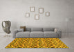 Machine Washable Abstract Yellow Modern Rug in a Living Room, wshabs4029yw