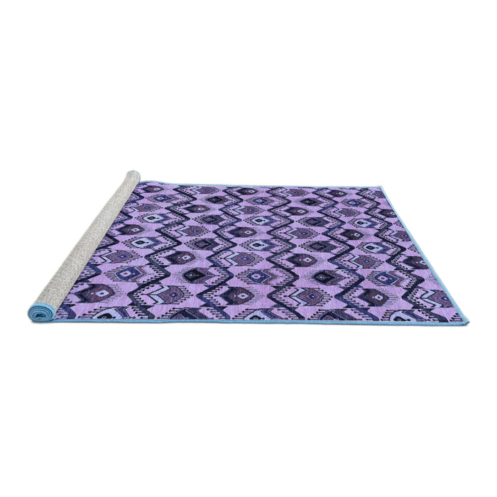 Sideview of Machine Washable Abstract Blue Modern Rug, wshabs4029blu