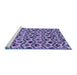 Sideview of Machine Washable Abstract Blue Modern Rug, wshabs4029blu