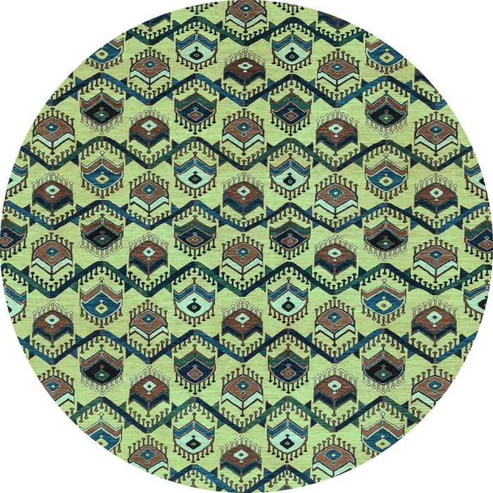 Round Machine Washable Abstract Light Blue Modern Rug, wshabs4029lblu