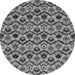 Round Machine Washable Abstract Gray Modern Rug, wshabs4029gry