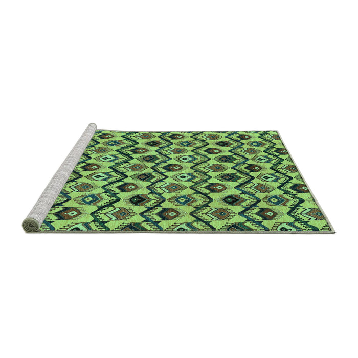 Sideview of Machine Washable Abstract Turquoise Modern Area Rugs, wshabs4029turq