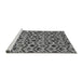 Sideview of Machine Washable Abstract Gray Modern Rug, wshabs4029gry