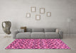 Machine Washable Abstract Pink Modern Rug in a Living Room, wshabs4029pnk