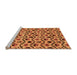 Sideview of Machine Washable Abstract Orange Modern Area Rugs, wshabs4029org