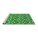 Sideview of Machine Washable Abstract Emerald Green Modern Area Rugs, wshabs4029emgrn