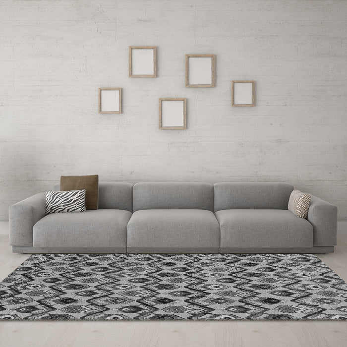 Machine Washable Abstract Gray Modern Rug in a Living Room,, wshabs4029gry