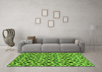 Machine Washable Abstract Green Modern Rug, wshabs4029grn