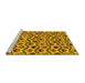 Sideview of Machine Washable Abstract Yellow Modern Rug, wshabs4029yw