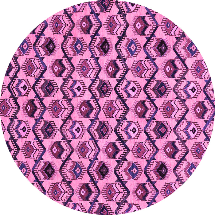 Round Abstract Purple Modern Rug, abs4029pur