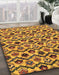 Machine Washable Abstract Red Brown Rug in a Family Room, wshabs4029