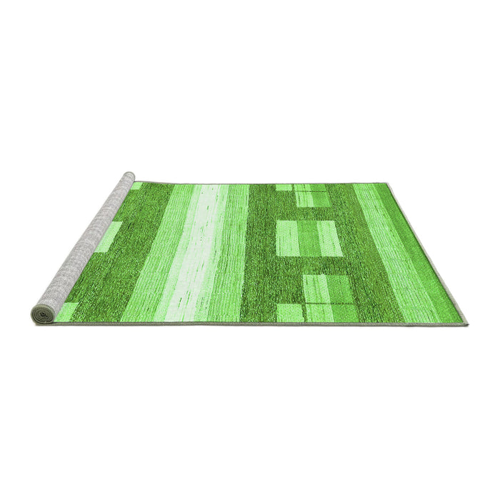 Sideview of Machine Washable Solid Green Modern Area Rugs, wshabs402grn
