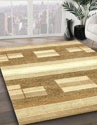 Abstract Cinnamon Brown Solid Rug, abs402