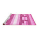 Sideview of Machine Washable Solid Pink Modern Rug, wshabs402pnk