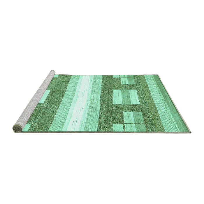 Sideview of Machine Washable Solid Turquoise Modern Area Rugs, wshabs402turq