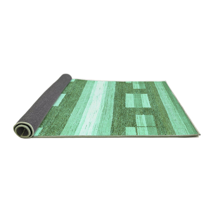 Sideview of Solid Turquoise Modern Rug, abs402turq