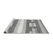 Sideview of Machine Washable Solid Gray Modern Rug, wshabs402gry