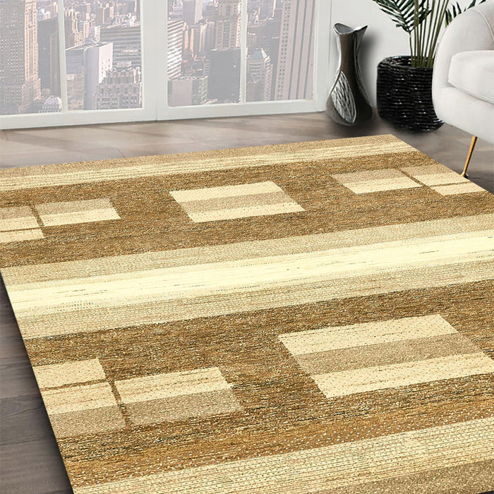 Abstract Cinnamon Brown Solid Rug in Family Room, abs402
