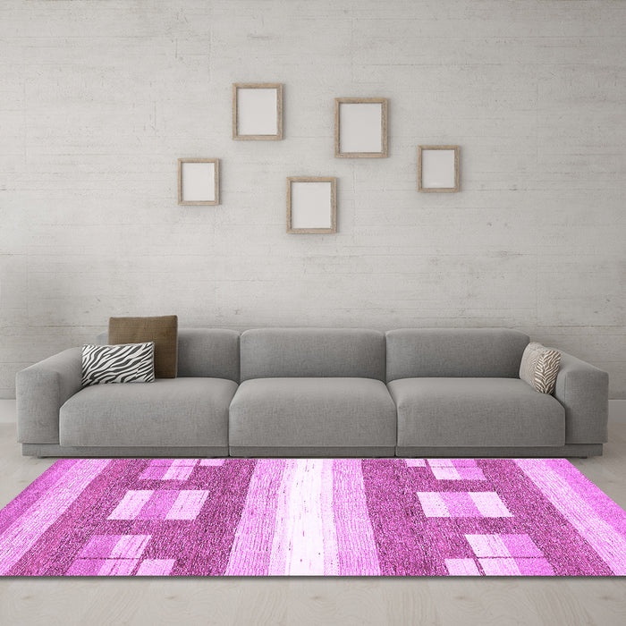 Machine Washable Solid Purple Modern Area Rugs in a Living Room, wshabs402pur