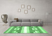 Machine Washable Solid Emerald Green Modern Area Rugs in a Living Room,, wshabs402emgrn