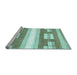 Sideview of Machine Washable Solid Light Blue Modern Rug, wshabs402lblu