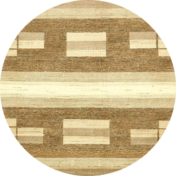 Round Machine Washable Abstract Cinnamon Brown Rug, wshabs402